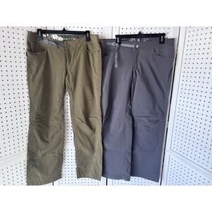 LOT/2 Blurr Women's Size 8 Hiking Utility Pants Gray Green Organic Cotton Nylon